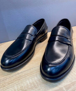 Men's Black leather penny Loafer