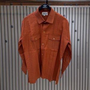 Smart Burn Orange Linen Shirt