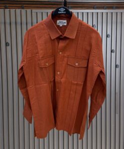 Smart Burn Orange Linen Shirt