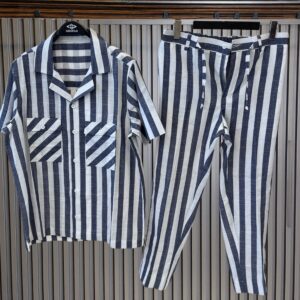 Smart Stripped Linen Ensemble