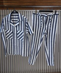 Smart Stripped Linen Ensemble