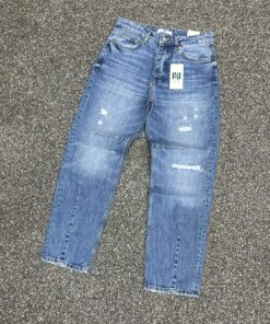 BAGGY FIT JEANS- BLUE- LIGHT DESTROY