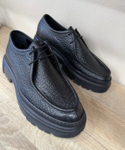 Sanded Textured Brushed Leather Shoes