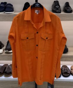 Smart Orange Linen Shirt