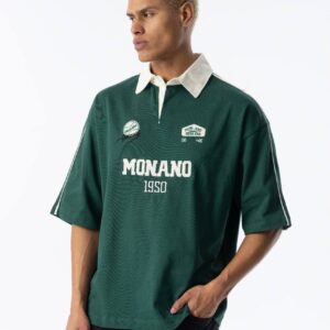 RELAXED FIT TAINTED TEXT POLO