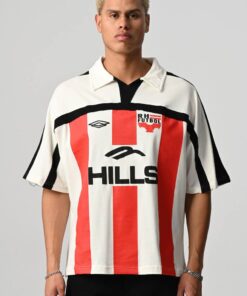 STRIPPED TAINTED TEXT POLO