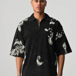 EMBROIDERED ZIPPER POLO