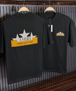 Black Embroidery Three Star Logo T-Shirts