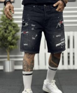 REGULAR FIT DENIM SHORTS- LIGHT DESTROY