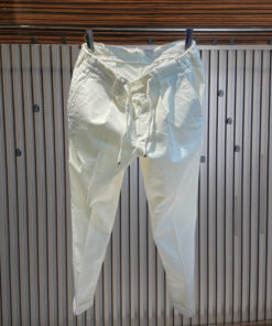 Classy Velvet Lace Waist Pants- Cream White