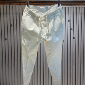 Classy Velvet Lace Waist Pants- Cream White