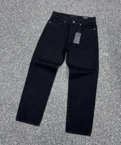 BAGGY FIT JEANS- BLUE- SOLID BLACK