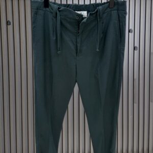 Forest Green Lace Waist Linen Pants