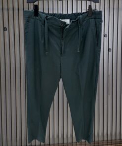Forest Green Lace Waist Linen Pants