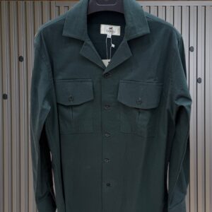 Classic Forest Green Linen Shirts- Double Pockets
