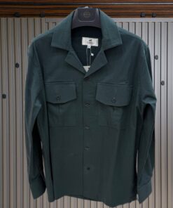 Classic Forest Green Linen Shirts- Double Pockets