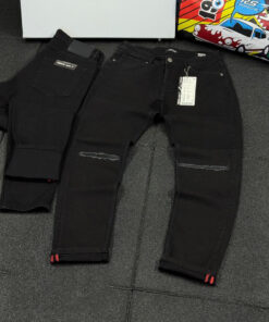 Solid Black Stone Fit Men's Jeans