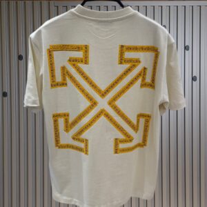 Cream White Embroidery Logo T-Shirts