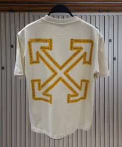 Cream White Embroidery Logo T-Shirts