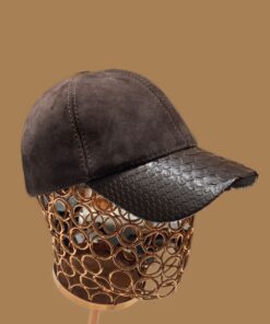 Natural Python Snakeskin Bespoke Hat | Coffee Brown
