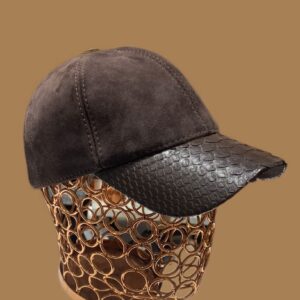 Natural Python Snakeskin Bespoke Hat | Coffee Brown