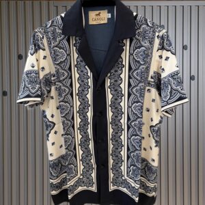 HAWAIIAN SHIRT- NAVY IMPRINTS