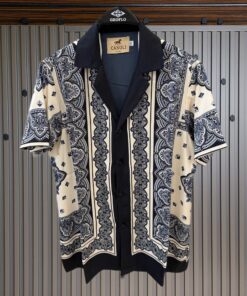 HAWAIIAN SHIRT- NAVY IMPRINTS