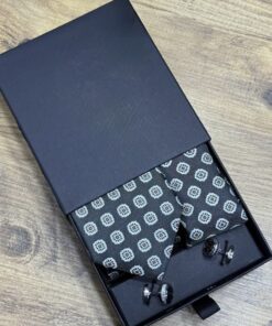 Navy Geometric Vintage Tie | 3 in ONE