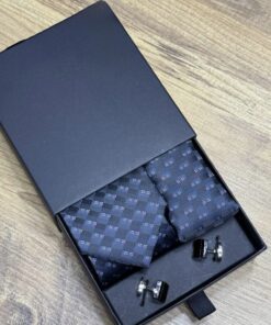 Navy Geometric Vintage Tie | 3 in ONE