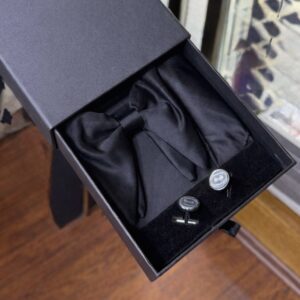 Black Oversized Bow Tie Set Box | 3 in ONE