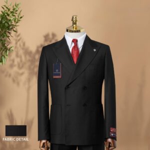 Black Double Breasted Wool Suit | Italiano