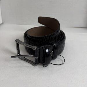 Black Glossy Faux Leather Belt