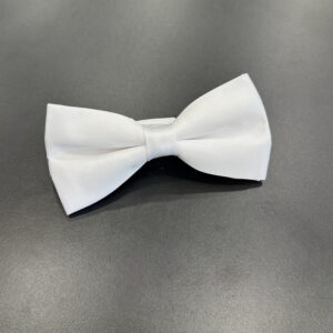 White Basic Pre-Tied Bow Tie