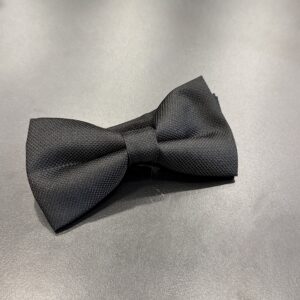 Black Pre-Tied Herringbone Bow Tie