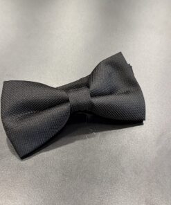 Black Pre-Tied Herringbone Bow Tie