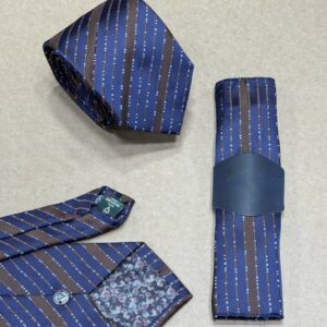 Stripped Purple Polyester Tie | 8 cm