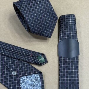Black Pattern Polyester Tie | 8 cm