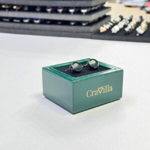 Black-Tone Green Zirconia Cufflinks