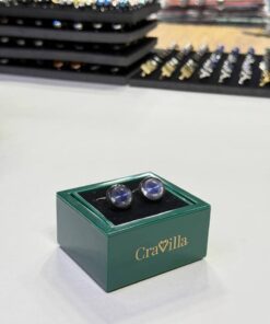 Black-Tone Blue Zirconia Cufflinks