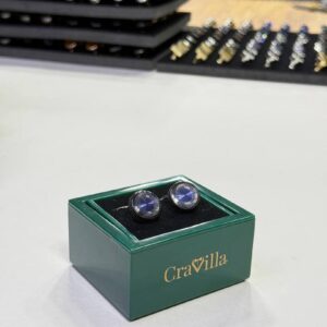 Black-Tone Blue Zirconia Cufflinks