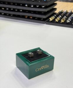 Black-Tone Dark Yellow Zirconia Cufflinks