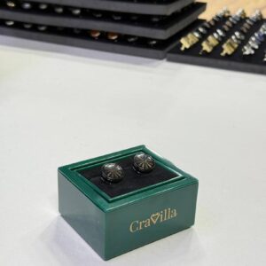 Black-Tone Dark Yellow Zirconia Cufflinks