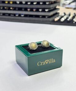 Black-Tone Yellow Zirconia Cufflinks