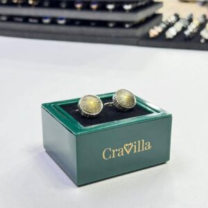 Black-Tone Yellow Zirconia Cufflinks