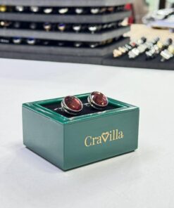Black-Tone Red Zirconia Cufflinks
