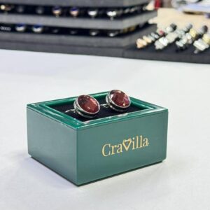 Black-Tone Red Zirconia Cufflinks