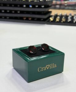 Black-Tone Red Zirconia Cufflinks