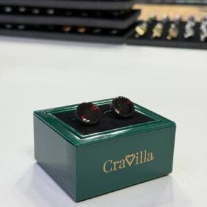 Black-Tone Red Zirconia Cufflinks