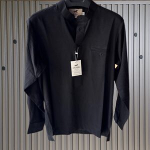 Vintage Style Polo Linen Shirts | Black