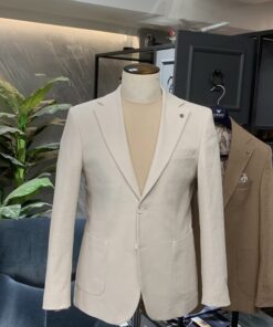Classy Pocket Deluxe Lycra Blazer | Cream White
